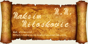 Maksim Milošković vizit kartica